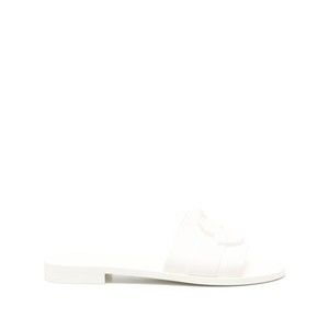 Moncler White Sandals With Wide Strap Design - NWT